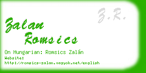 zalan romsics business card